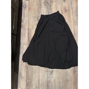 Luna Luz Black Skirt Womens Small Asymmetrical Midi‎ Ruched Made in USA